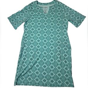 Hang Ten Green Geometric Print Dress Size Large UPF 50+